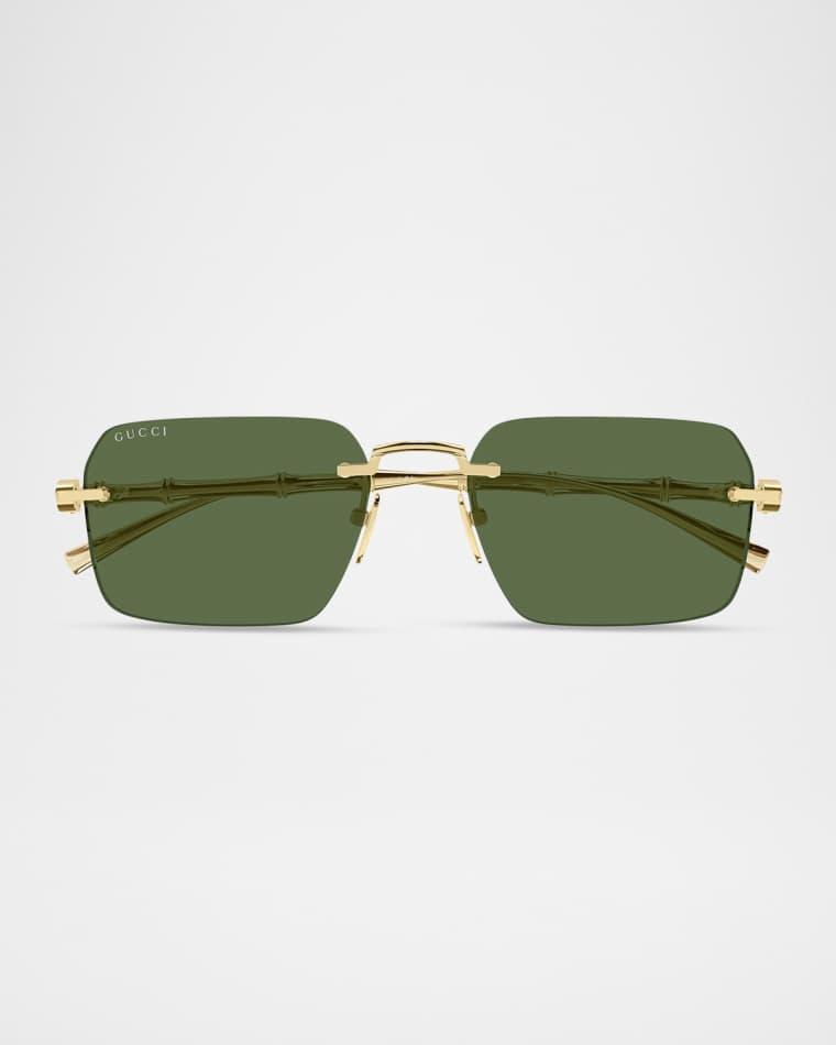 Men's GG2154S-003 Metal Rectangle Sunglasses by GUCCI