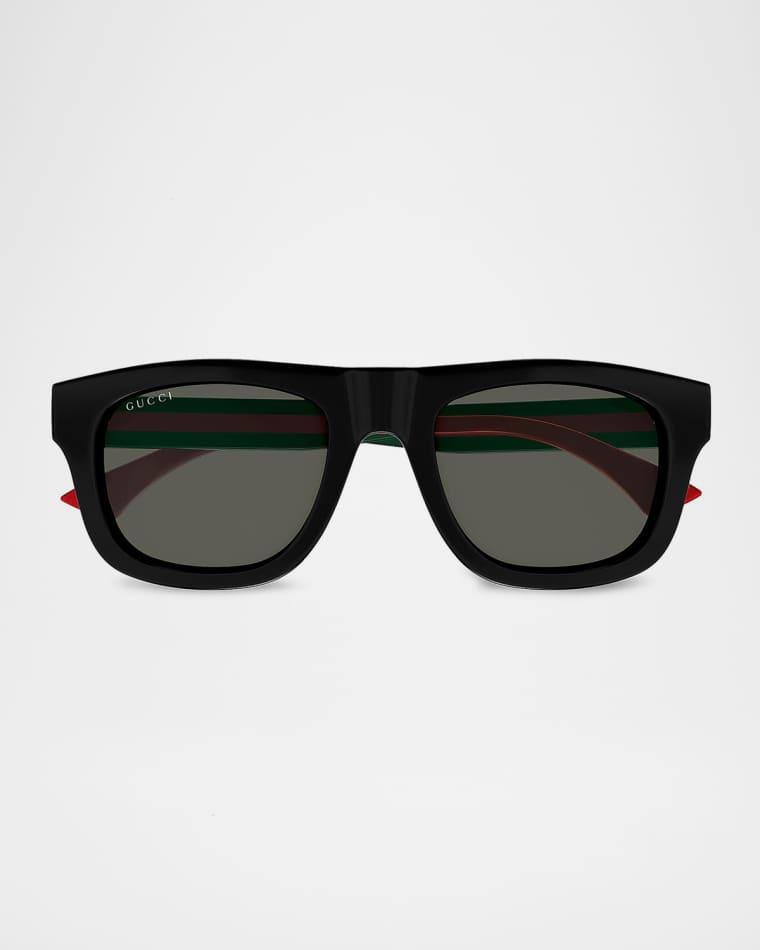 Men's Gg1991s-001 Acetate Square Flat-Top Sunglasses by GUCCI