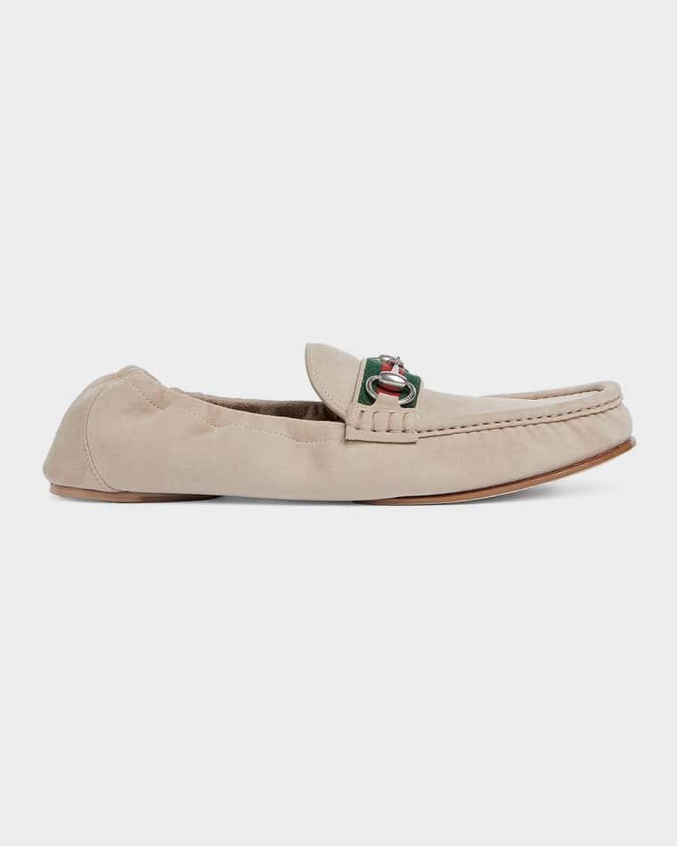 Men's Horsebit 1953 Suede Moc-Toe Loafers by GUCCI