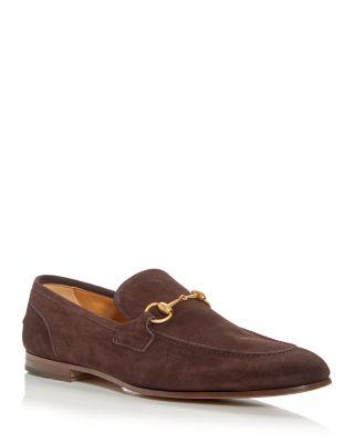 Men's Jordaan Suede Apron Toe Loafers by GUCCI