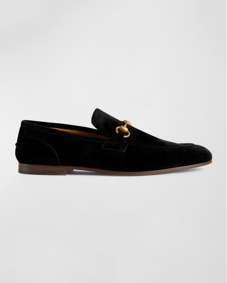 Men's Jordaan Suede Bit Loafers by GUCCI