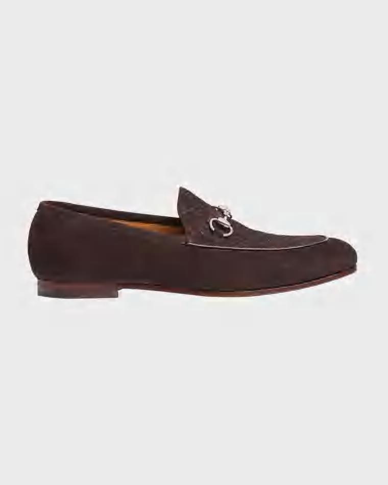 Men's Jordy Guccissima Suede Loafers by GUCCI