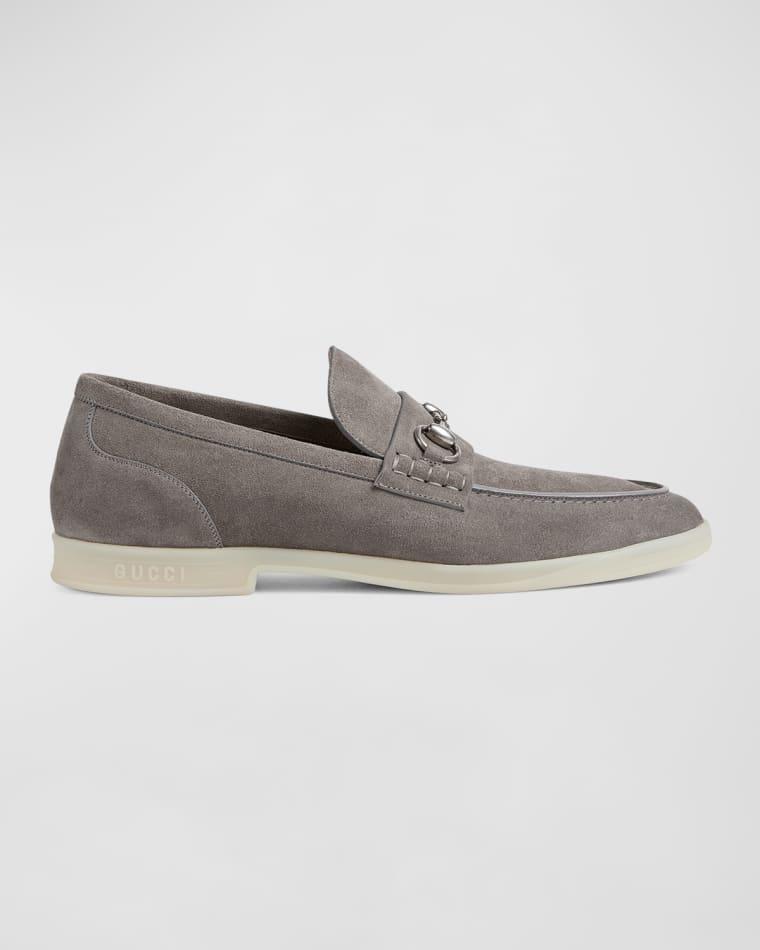 Men's Konrad Suede Bit Loafers by GUCCI