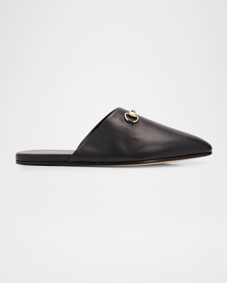 Men's Lucy Horsebit Nappa Leather Mules by GUCCI