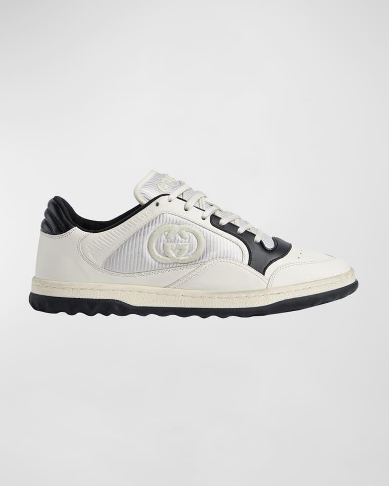Men's Mac 80 Embroidered GG Leather Low Top Sneakers by GUCCI