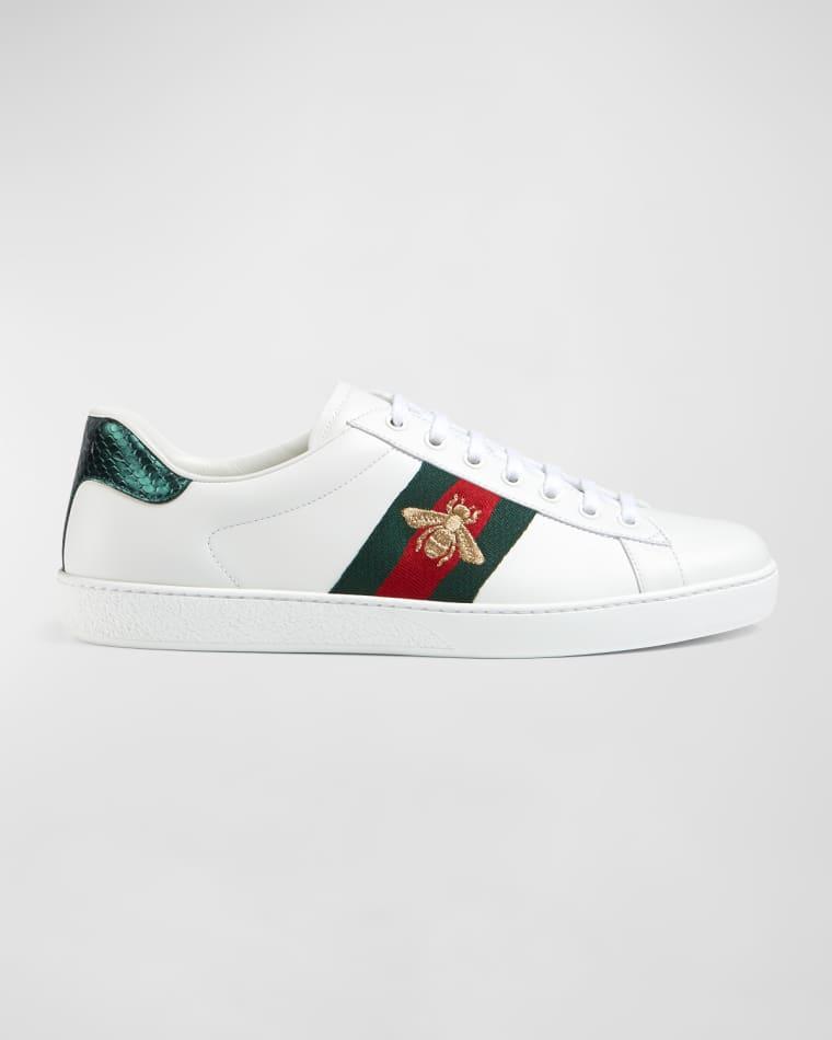 Men's New Ace Embroidered Low-Top Sneakers by GUCCI