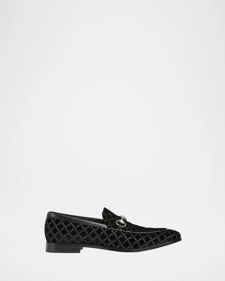 Men's Next Velvet and Leather Bit Loafers by GUCCI