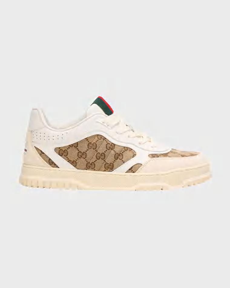 Men's Re-Web GG Supreme Canvas and Leather Sneakers by GUCCI