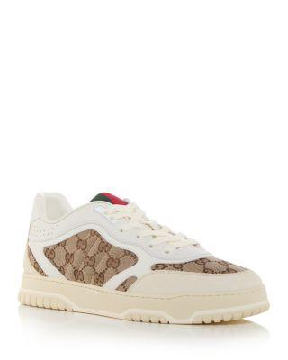 Men's Re-Web Low Top Canvas and Leather Sneakers by GUCCI