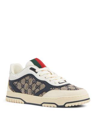 Men's Re-Web Low Top Canvas and Leather Sneakers by GUCCI