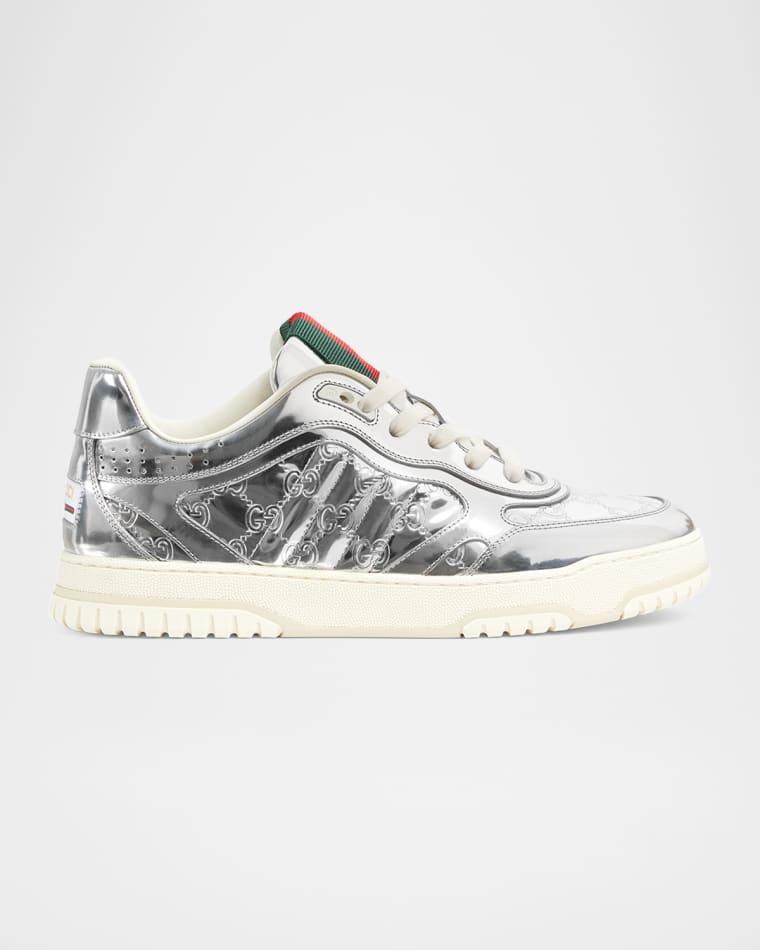 Men's Re-Web Mirror Leather Low-Top Sneakers by GUCCI