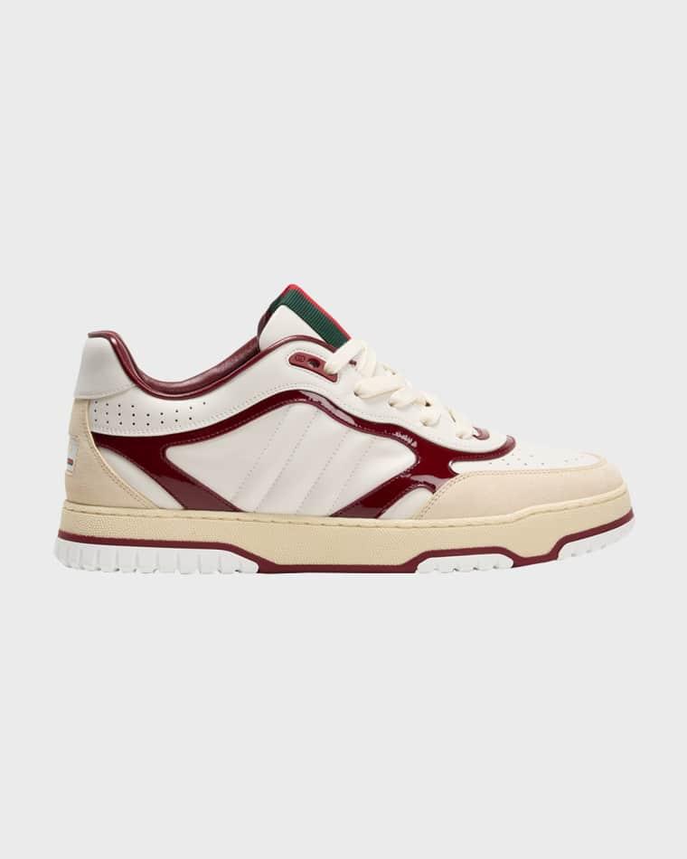 Men's Re-Web Suede and Calf Patent Leather Sneakers by GUCCI
