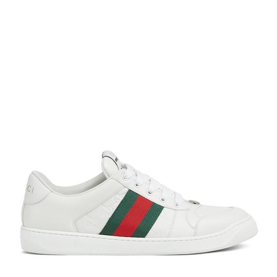 Men's Screener sneaker in white leather by GUCCI
