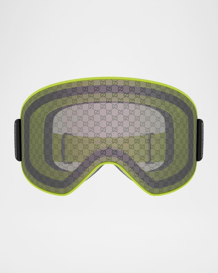 Men's Ski Mask 99mm Logo-Detail Acetate Goggles by GUCCI Men's Ski Mask 99mm Logo-Detail Acetate Goggles by GUCCI
