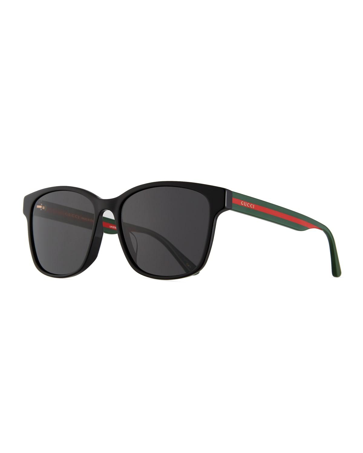 Men's Square Acetate Sunglasses with Signature Web by GUCCI