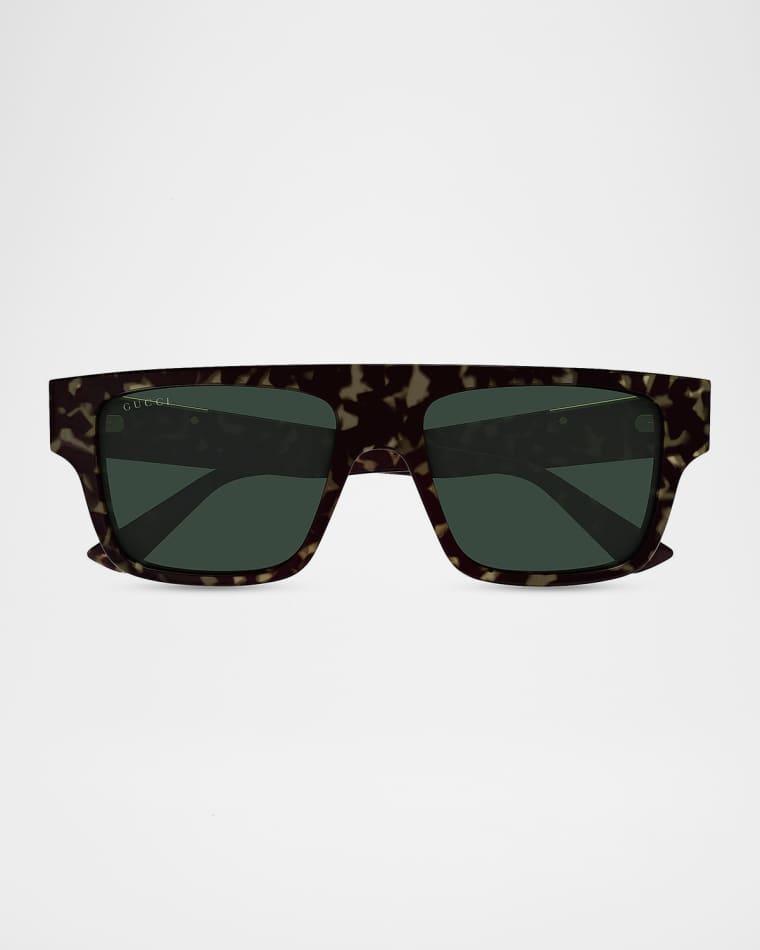 Men's Subtle Web 53mm Square Acetate Sunglasses by GUCCI