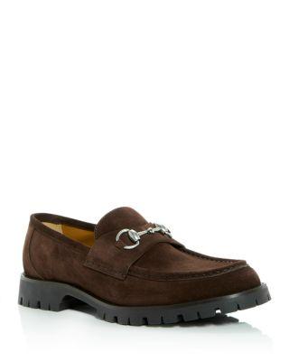 Men's Sylke Suede Horsebit Loafers by GUCCI