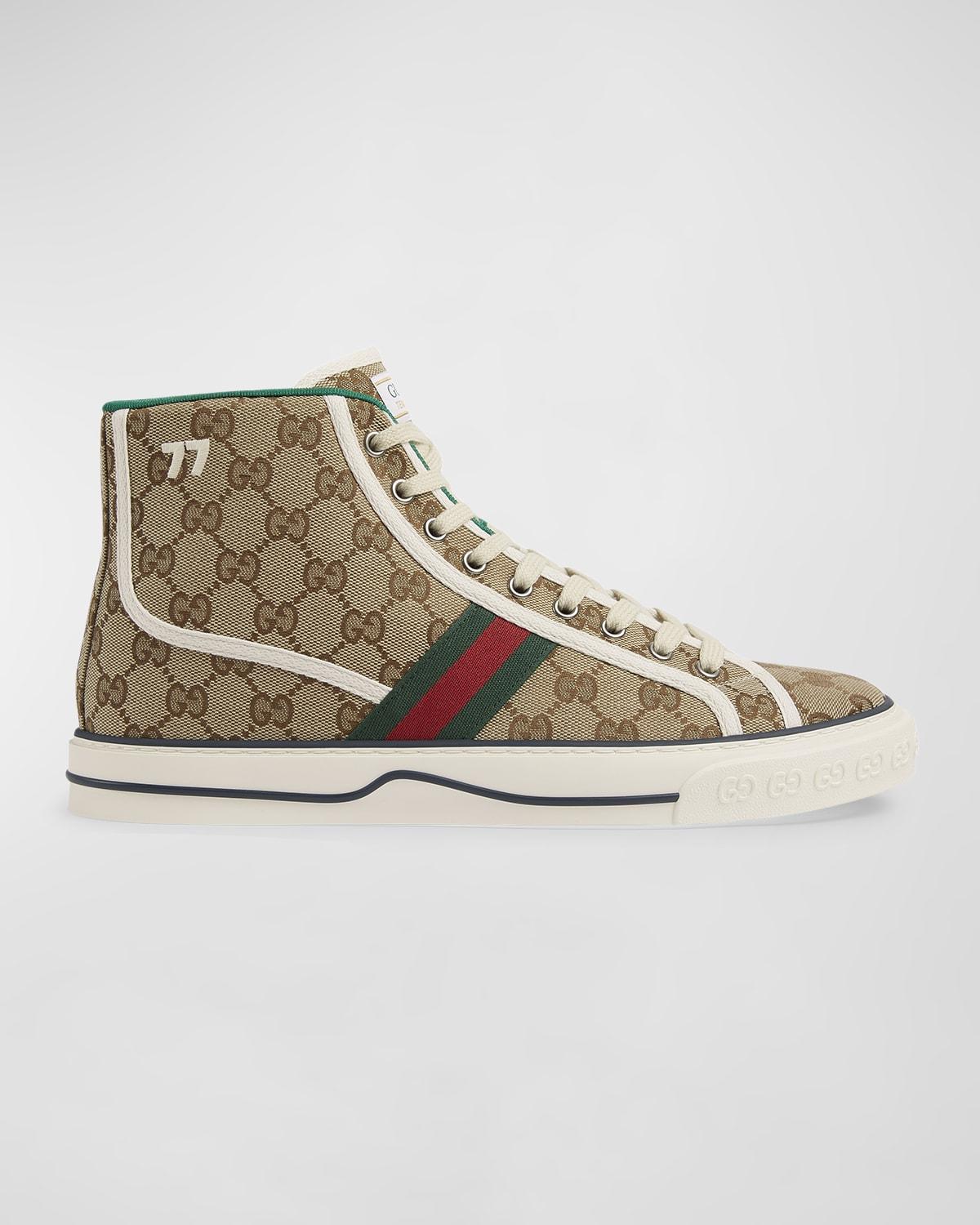 Men's Tennis 1977 Canvas High-Top Sneakers by GUCCI