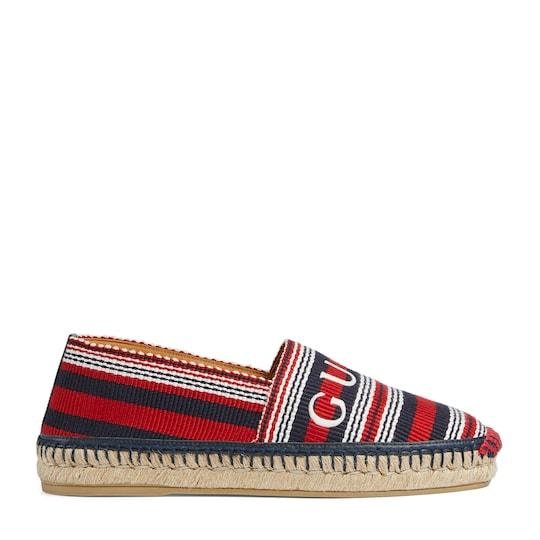 Men's espadrille  in white and black canvas by GUCCI