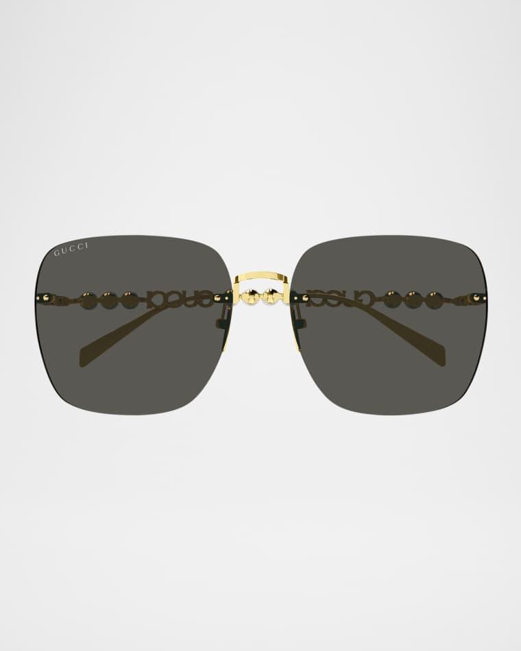 Metal Rectangle Sunglasses by GUCCI