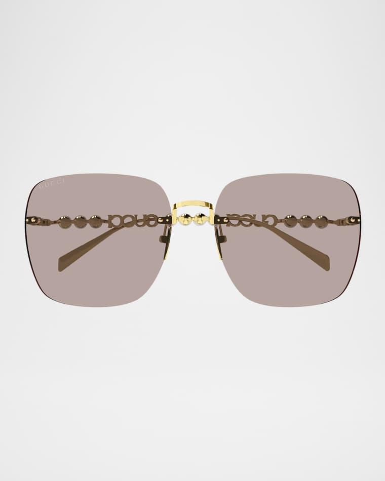 Metal Rectangle Sunglasses by GUCCI