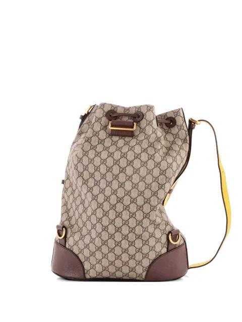 Neo Vintage Drawstring Bucket GG Coated Canvas Large backpack by GUCCI 