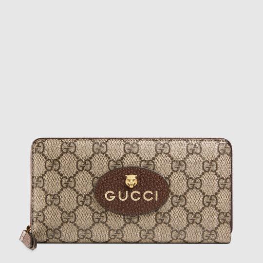 Original Quaility Gucci 291105 GG Supreme Zipper Wallet Blue