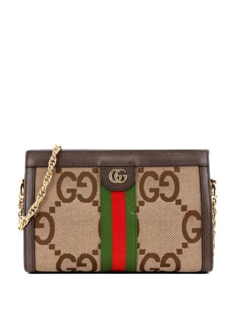 Ophidia Chain Jumbo GG Canvas with Leather Small shoulder bag by GUCCI 
