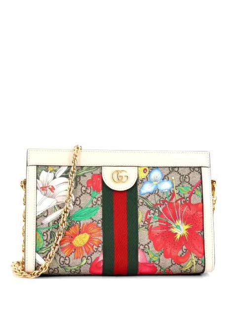 Ophidia Chain Shoulder Bag Flora GG Coated Canvas Small crossbody bag by GUCCI 