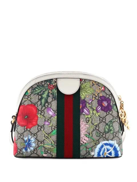Ophidia Dome Shoulder Bag Flora GG Coated Canvas Small crossbody bag by GUCCI 