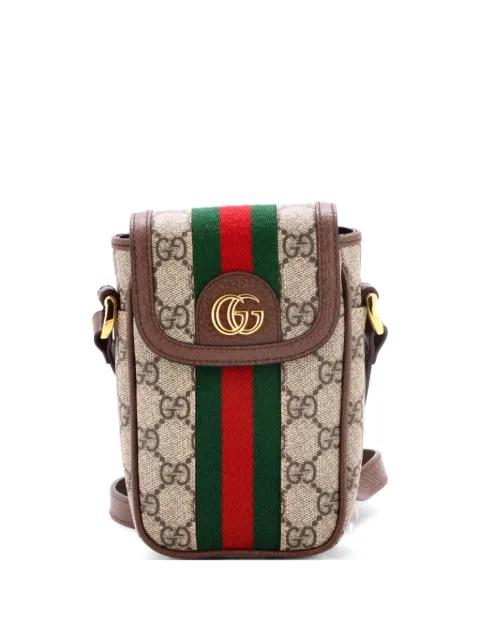 Ophidia Flap Phone Holder GG Coated Canvas crossbody bag by GUCCI 