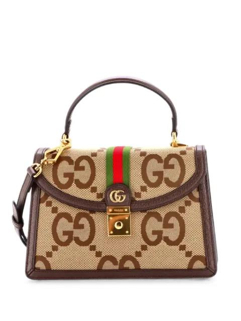 Ophidia Flap Top Handle Bag Jumbo GG Canvas Small crossbody bag by GUCCI 