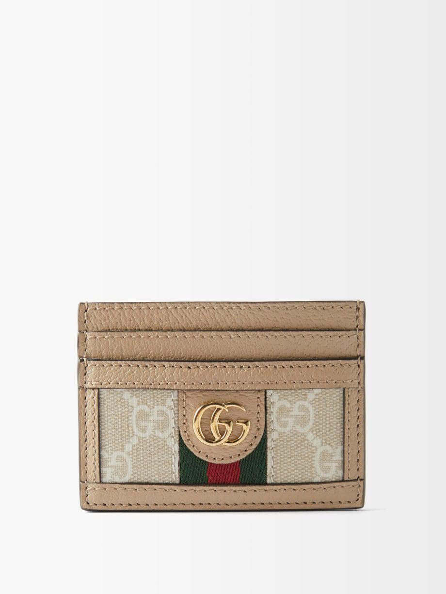 Ophidia GG-plaque leather cardholder by GUCCI