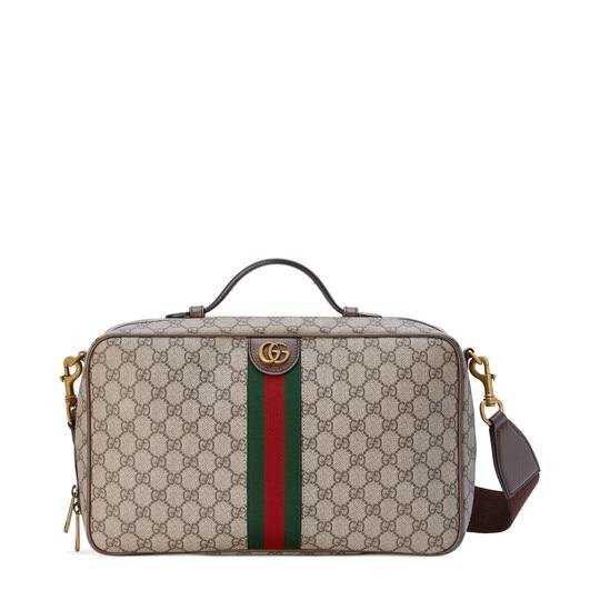 Ophidia GG shoe case in beige and ebony Supreme by GUCCI