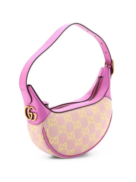 Ophidia Half Moon Bag GG Canvas with Leather Mini hobo bag by GUCCI 