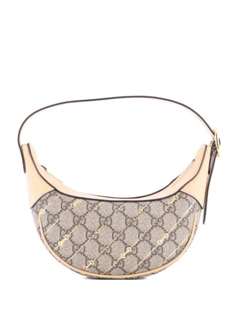 Ophidia Half Moon Bag Print GG Coated Canvas Mini hobo bag by GUCCI Ophidia Half Moon Bag Print GG Coated Canvas Mini hobo bag by GUCCI