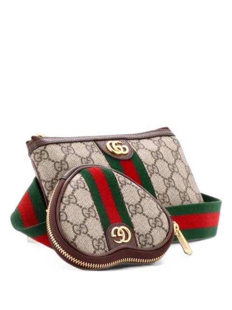 Ophidia Heart Utility Double GG Coated Canvas belt bag by GUCCI 