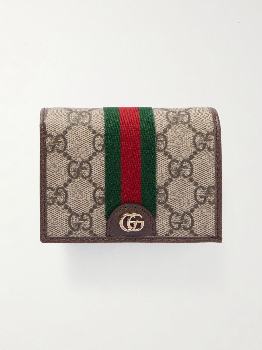 Ophidia leather-trimmed printed coated-canvas wallet by GUCCI
