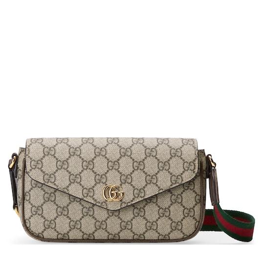 Ophidia mini bag in beige and ebony Supreme by GUCCI