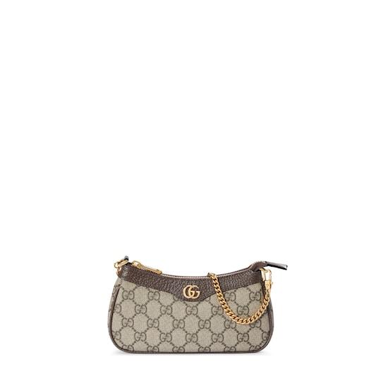 Ophidia mini bag in beige and ebony Supreme by GUCCI