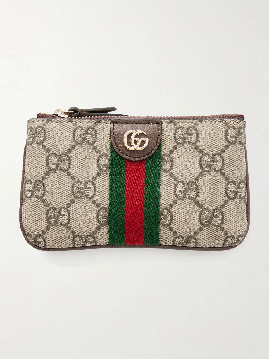 Ophidia textured leather-trimmed printed coated-canvas wallet by GUCCI