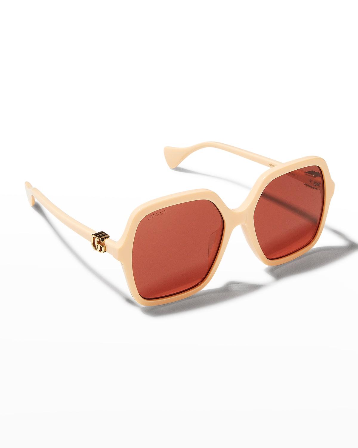 Oversize Rectangle Acetate Sunglasses by GUCCI