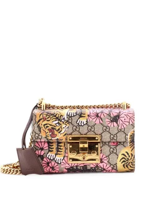 Padlock Bengal Print GG Coated Canvas Small shoulder bag by GUCCI 