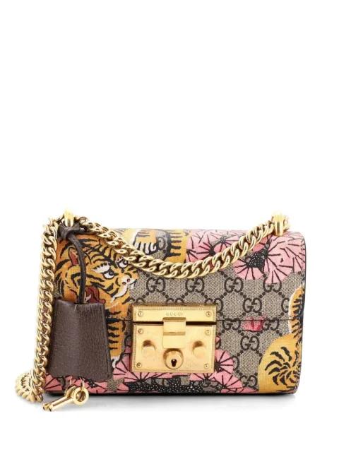 Padlock Bengal Print GG Coated Canvas Small shoulder bag by GUCCI 