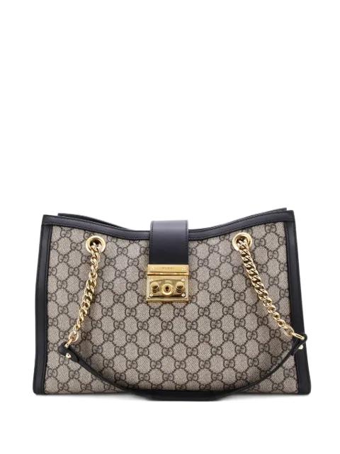 Padlock Chain GG Coated Canvas with Leather Medium tote bag by GUCCI 