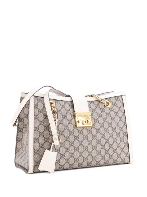 Padlock Chain GG Coated Canvas with Leather Medium tote bag by GUCCI 
