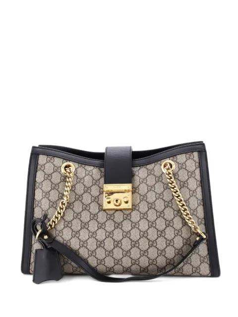 Padlock Chain GG Coated Canvas with Leather Medium tote bag by GUCCI Padlock Chain GG Coated Canvas with Leather Medium tote bag by GUCCI