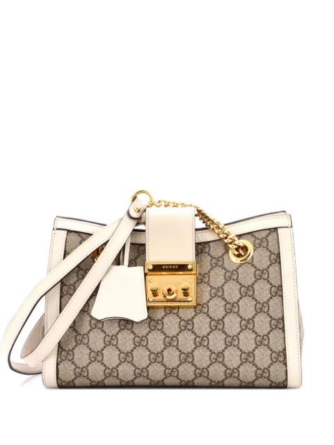 Padlock Chain Tote GG Coated Canvas with Leather Small shoulder bag by GUCCI 