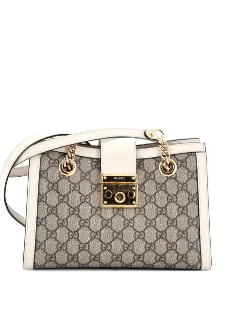 Padlock Chain Tote GG Coated Canvas with Leather Small shoulder bag by GUCCI 