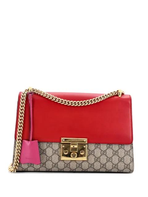 Padlock GG Coated Canvas and Leather Medium shoulder bag by GUCCI 